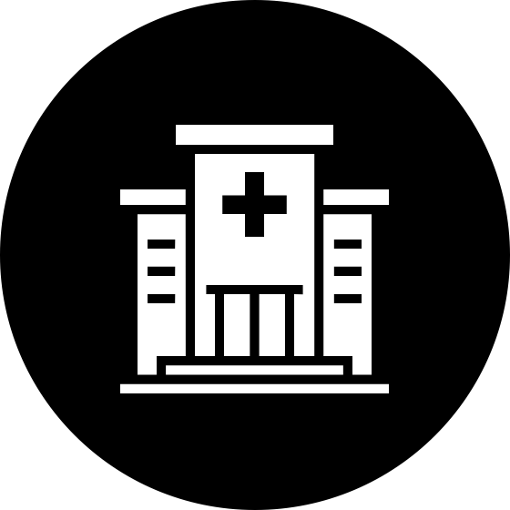 Hôpital avec croix médicale