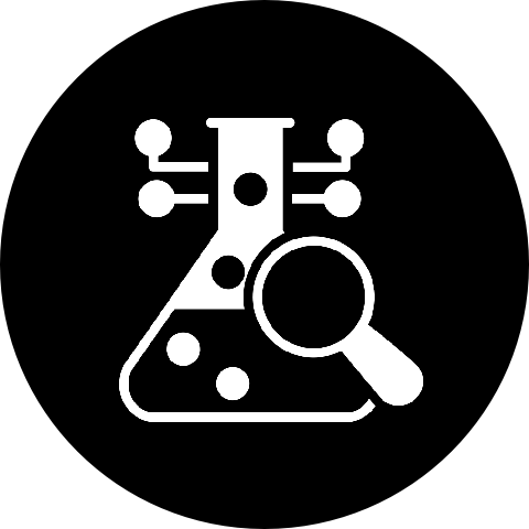 Flacon de laboratoire avec loupe